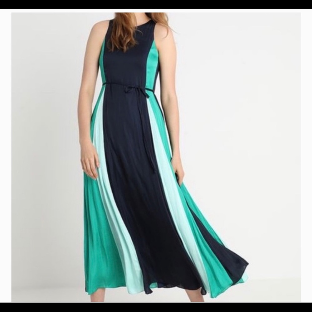 Banana Republic Paneled Maxi Dress Green & Blue